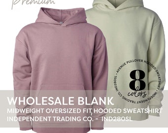 Pullover Hooded Sweatshirt Independent Trading IND280SL Premium Oversized Fit Sweatshirt No Drawcords Comfortable Blank Sweatshirt Hoodie