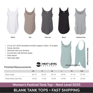 Blank Tank Top Next Level 5033 Womens Festival Tank Top for Women Summer Tanks Plain Wholesale Tank Top DIY Womens Summer Vacation Tank Top image 3