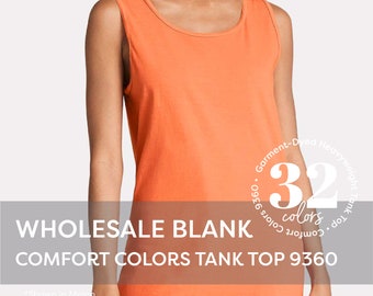 Comfort Colors Blank Tank Top 9360 Unisex Fit Plain Garment Dyed Heavyweight Shirt, 100% Cotton Tank Top, Blank Comfort Colors Tank Top