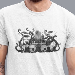 Octopus Playing Drums Men T-Shirt Gift, Drummer Shirt Octopus Gift Drumming Shirt, Drummer Tee Drum Shirts, Music Gifts Mens Tshirt