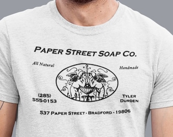 Camiseta da Paper Street Soap Company, camiseta do Clube da Luta, camiseta engraçada do Tyler Durden, camiseta de filme vintage, camiseta de presente inspirada no Clube da Luta da Soap Co.