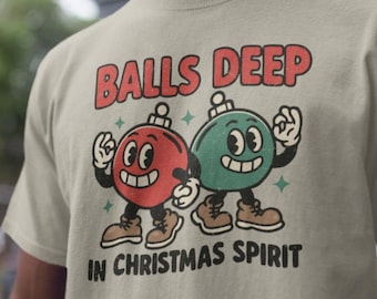 おもしろいメンズクリスマスシャツ、ボールズディープTシャツ、皮肉なクリスマスTシャツ、ダーティユーモアクリスマスシャツ、醜いクリスマスTシャツ、ユーモラスなTシャツ
