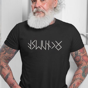NAME in Futhark Runes Style T-Shirt, Personalized Shirt, Viking Shirt, Nordic Shirt, Biker Shirt, Metal Shirt, Goth Shirt, Norse Shirt
