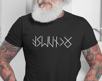 NAME in Futhark Runes Style T-Shirt, Personalized Shirt, Viking Shirt, Nordic Shirt, Biker Shirt, Metal Shirt, Goth Shirt, Norse Shirt