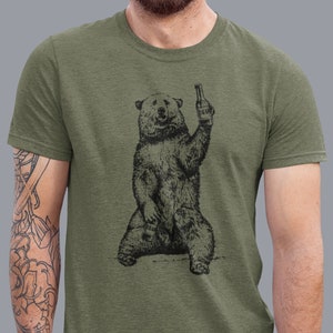 Craft Beer Drinking Bear Shirt for Beer Lover, Bear Beer T Shirt, Funny Beer Tee, Funny Camping Shirt Funny Hiking Shirt For Men Women