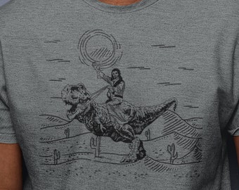 Jesus Riding Dinosaur T-Shirt, Funny Offensive Jesus Shirt, Cool Novelty Shirts, 90s Graphic Tee For Men Women Tee, Graphic Faith T-Rex Tee