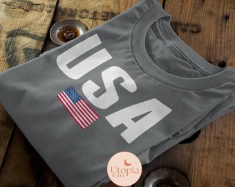 Chemise drapeau des États-Unis, chemise du 4 juillet, t-shirt Big USA, chemise USA Comfort Colors, comfort colors usa flag tee, usa comfort colors tee, usa shirt