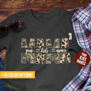 Camiseta de mamá personalizada para mujeres, mamá personalizada de ambas camisas para el regalo del Día de la Madre, regalo personalizable, camiseta personalizada para mamá en cubos, mamá personalizada