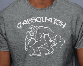 Farting Shirts, Gassquatch, Yeti Mens Shirts, Big Foot Shirts, Funny Novelty Tshirts, Yeti Gifts, Sasquatch Shirts, Yeti T-Shirts Funny Gift