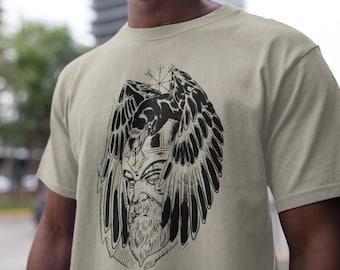 Raven Viking T-Shirt, Valhalla Tee, Viking Scandinavian Shirt, Norway Norse Mythology Viking Shirt, Unisex Warrior Tees, Viking Odin Shirt
