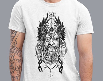Graphic Norse Odin Tee, ODIN VIKING shirt, Mythology Design TShirt Mens Unisex Tee, Vikings T-Shirt, Valhalla Tee, Norse Mythology Gift