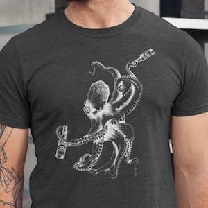 Octopus Beer T-Shirt, Beer Lover Gift Shirt, Craft Beer Shirt, Funny Octopus Graphic tee