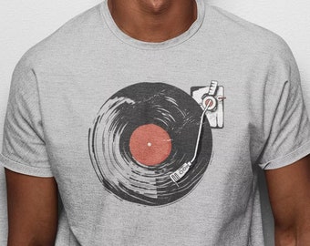 T-Shirt Men's Vinyl Records Shirt Vintage Man