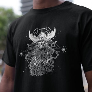 Minimalist Odin Tee, ODIN VIKING shirt, Scandinavian Print TShirt Mens Unisex Tee, Vikings T-Shirt, Valhalla Tee, Norse Mythology Gift