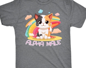 Maglietta divertente gattino maschio alfa, maglietta divertente meme gatto, regali per fidanzato, regalo per padre, maglietta per proprietario di gatto, maglietta meme y2k, maglietta strana offensiva