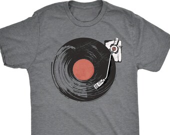 Retro Music T-Shirt, Men's Vinyl Records Shirt, Vintage Man Music Tee, Music Lover Men Gift, Musician Gift,
