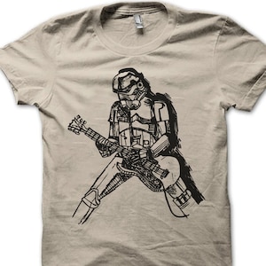 Star Wars Stormtrooper Guitar T-Shirt, Stormtrooper Band Shirt, Darth Vader starwars Funny parody t-shirt, Storm Trooper Music outfit tee