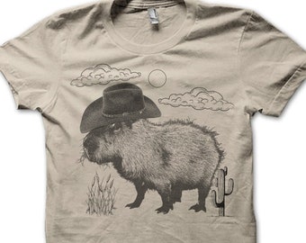 Camisa de capibara Camisas de roedores Camisas divertidas de capibara para mujeres Hombres Niños Camiseta de ratón lindo Camisas de rata de vaquero Camiseta gráfica de tema occidental vintage