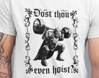Você se atreve a levantar pesos?, Camiseta engraçada de academia, Camiseta de cavaleiro da fantasia, Camiseta sarcástica de levantamento de peso, Camiseta fitness, Camiseta novidade, Presente de academia, Treino