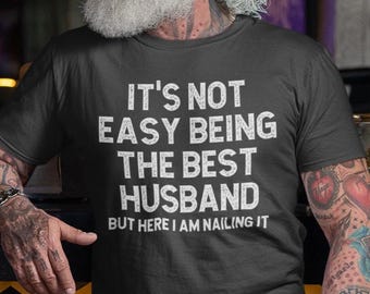 Regalo de esposa para su esposo, regalo de cumpleaños para su nuevo esposo, camiseta para el mejor esposo, camiseta para recién casados, regalos de aniversario para su esposo.