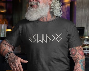 NOM en RUNES T-shirt viking, t-shirt runes Futhark personnalisé, t-shirt nordique personnalisé, vêtements vikings unisexes, cadeaux de la mythologie nordique