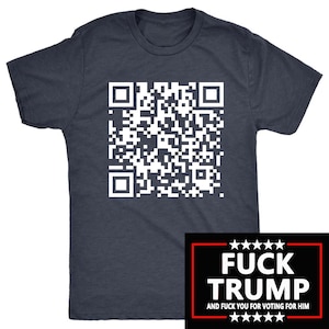 F*ck Trump QR-kodskjorta, subtil anti-Trump politisk t-shirt
