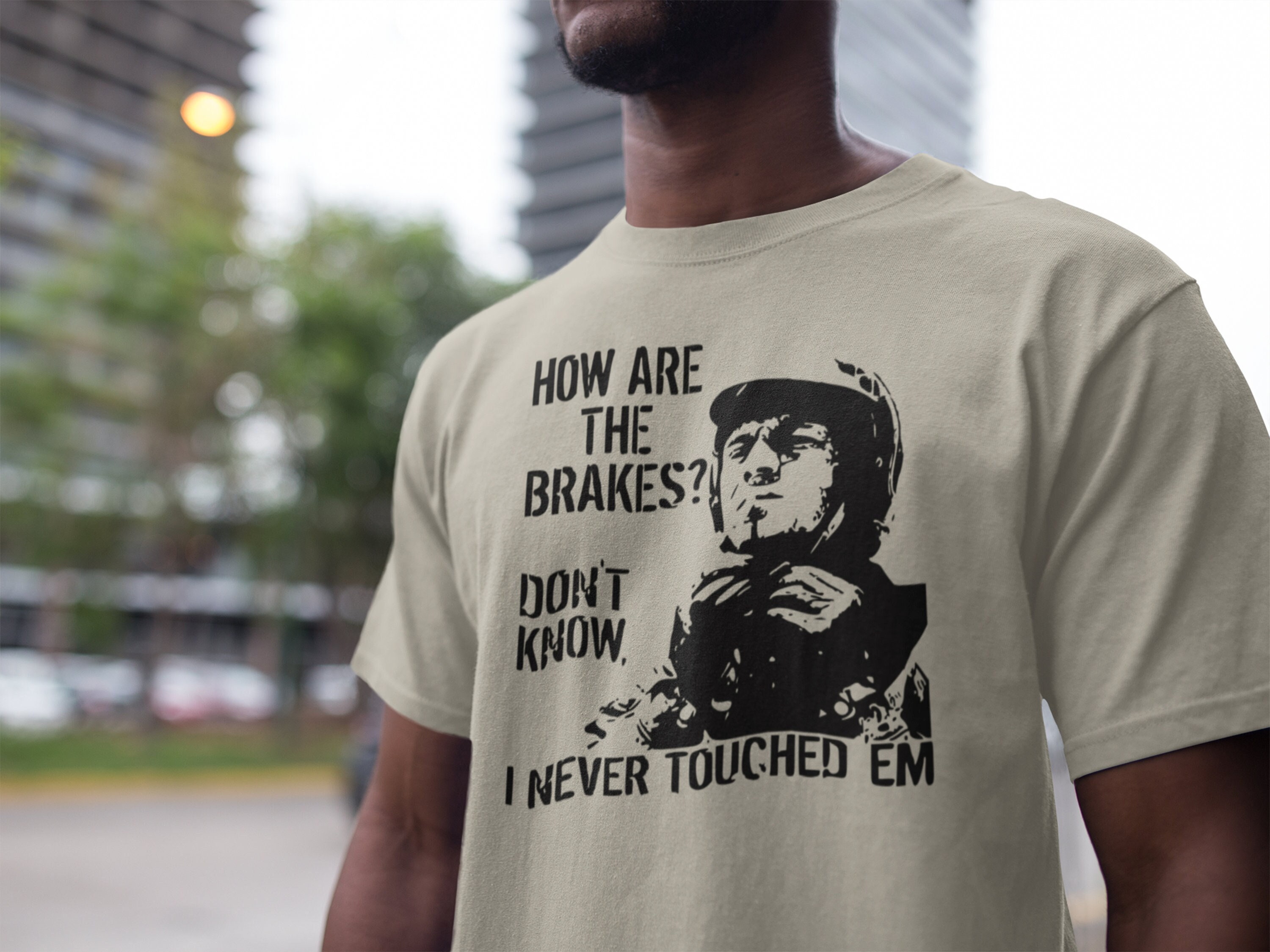 Das große Escape Shirt, Steve McQueen Tshirt, Motorrad Biker Bedrucktes Shirt, Vintage Racer T-Shirt, Wie sind die Bremsen, die ich nie berührt habe?