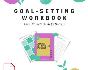 Pasta de trabalho para definição de metas | Diário de autocuidado | Guia passo a passo para definição de metas | Apostila de crescimento pessoal | Saúde Mental | Planejador de autocuidado