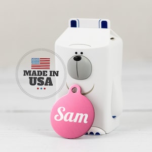 Metal Cat Dog Tag, Custom Pet ID Tag, Round Shape, Front/Back Engraving, 2 Sizes, 5 Colors, Personalized Name Phone Number Address ID Tag