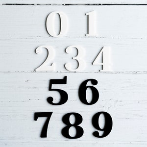 Wedding Table Numbers - Black White Acrylic Table Numbers, Modern Wedding Table Decor, DIY Craft Number, Wedding Decor, Mirror Table Numbers