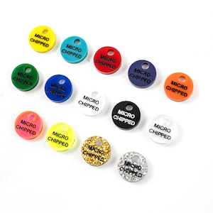Mini-étiquette d'identification micropucée pour animal de compagnie, carte d'identité micropucée pour chien et chat, médaille pour collier d'animal de compagnie, médaille d'aide Je suis perdu pour animaux de compagnie, médaille d'identification pour chien et chat perdus