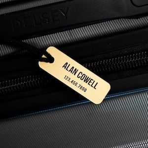 Personalisierter Gepäckanhänger Gold, Benutzerdefinierte Reise-ID-Tags, Gold, Roségold, Silber erhältlich, Namensschild, Reise-Rucksackanhänger, Namensschild für den Haustierträger
