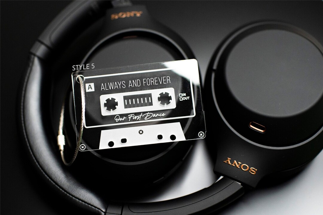 Personalized Custom Cassette Tape Keychain Luggage Tag, Custom Retro