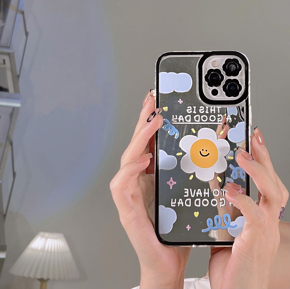 Cute Mirror Phone Case With Sunflower Phone Grip And Camera Protection –  Sassy Cases