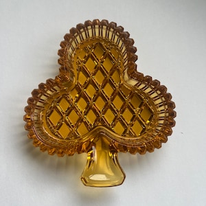 MCM Bohemian Glass Trinket Dish- Diamond Cut Glass