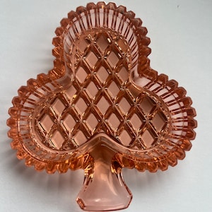 MCM Bohemian Glass Trinket Dish- Diamond Cut Glass