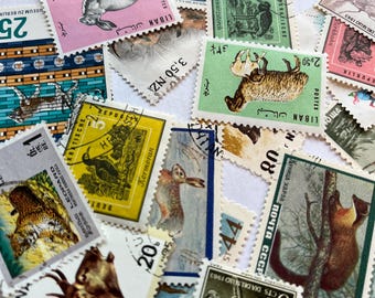 Vintage Stamps 10 Animal Stamps