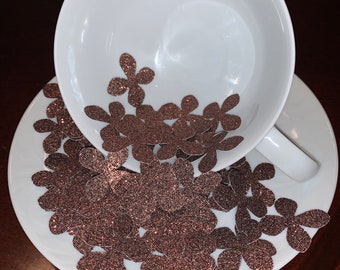 Brown Glitter Paper Flowers