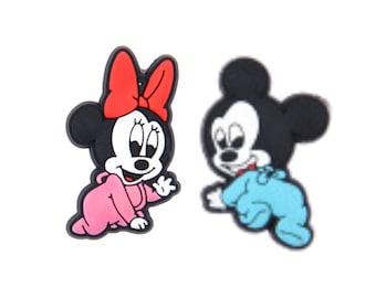 Baby Mickey & Minnie Croc Charms – Cute Cartoon Shoe Accessories, Perfect for Toddlers - Disney Lovers