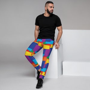 Colorful Square Patterned Joggers