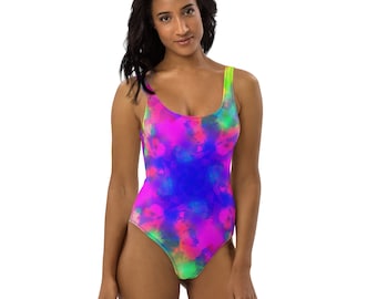 Purple Tie Dye One-Piece Swimsuit