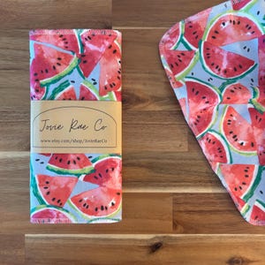 Reusable Paper Towels, Paperless Towels, Unpaper Towels, Washable Paper Towel, 10x13” | Watermelons