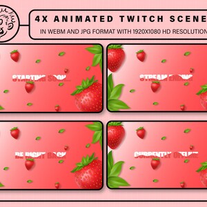 Twitch Scenes | Cute Strawberry Animation | Twitch Animated Screens
