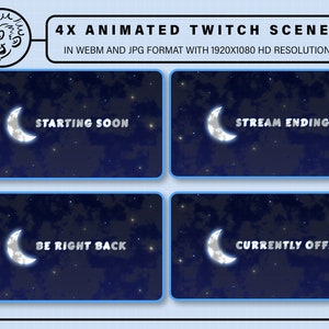 Twitch Scenes | Beautiful Night With A Clouds Animation | Twitch Animated Screen