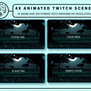 Twitch scenes | Sweet Night in The Forest Background Animation | Twitch Animated Screen