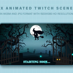 Twitch Scenes | Black Cat in a ghostly Cemetery | Twitch Animated Screen