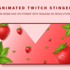 Twitch Stinger Transition | Strawberry With Leaf Animated | Screen Transition