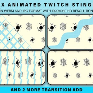 Twitch Stinger Transition | Cute Halloween Spider Pattern Six Transition | Screen Transition