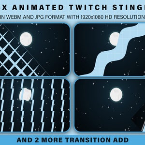 Twitch Stinger Transition | Cute Moon With Star Six Transition | Screen Transition