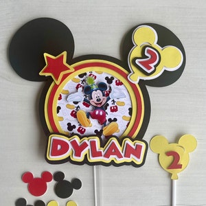 Personalized Mickey Mouse cake topper